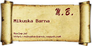 Mikuska Barna névjegykártya